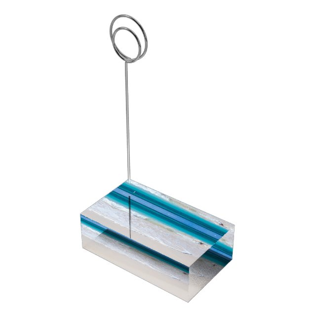 White Beach Wedding Table Card Holder (Corner)