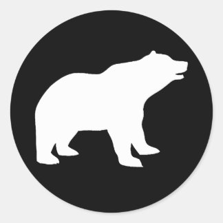 WHITE BEAR CLASSIC ROUND STICKER