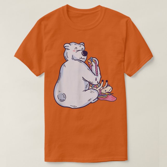 White Bear Eating Unicorn  T-Shirt (Design Front)