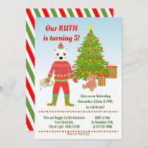 White bear Ugly Sweater Birthday Party  Invitation