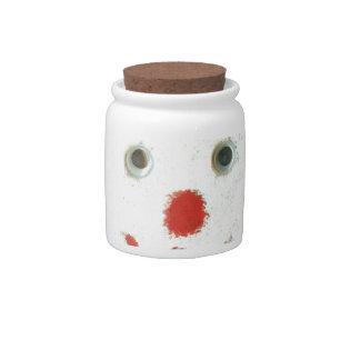 White Bear with Red Nose, Mouth, and Ears (Santa) Candy Jar