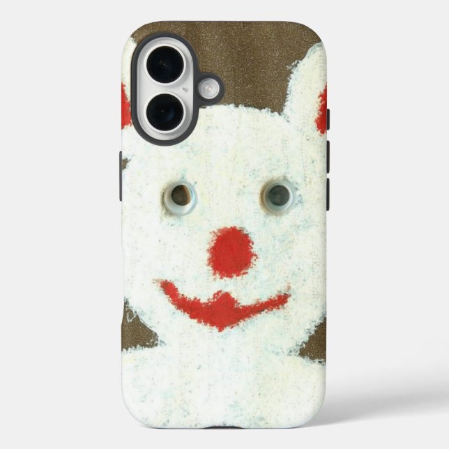 White Bear with Red Nose, Mouth, and Ears (Santa) Case-Mate iPhone Case (Back)