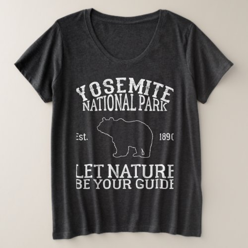 White bear Yosemite national park outdoor  Plus Size T_Shirt