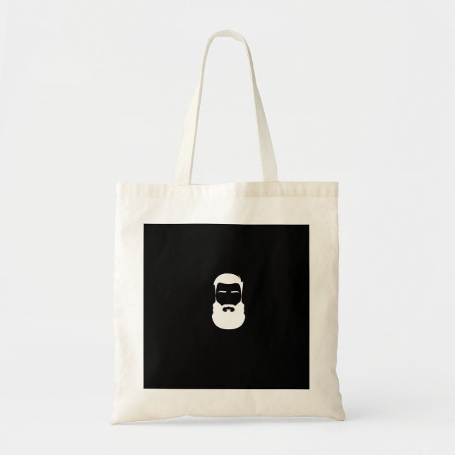 White Beard Budget Tote Bag (Front)