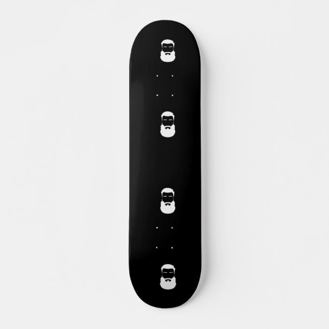 White Beard Skateboard Deck (Front)