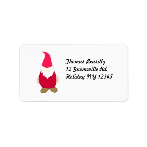 White Bearded Gnome Address Label