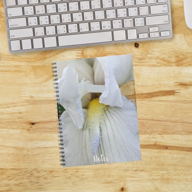 White Bearded Iris Macro Photo Notebook (In Situ)