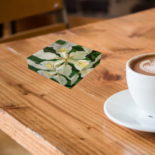 White Beardless Iris Bloom Floral Paperweight