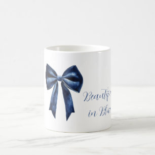 White Beautiful Blue Bow Coffee Mug