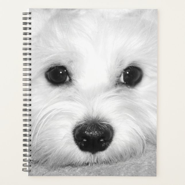 White Beauty Maltese Dog Mom Planner (Front)