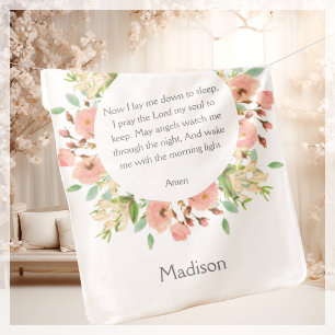 White Bedtime Prayer Baby Blanket
