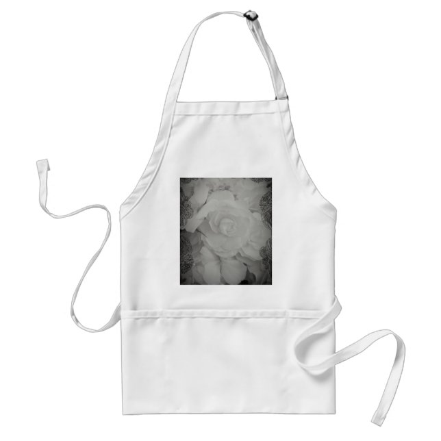 White Begonia Adult Apron (Front)