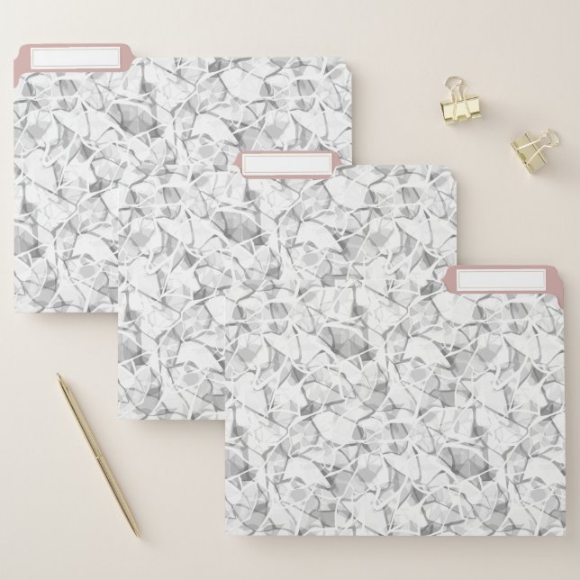 white beige abstract fashionable modern pattern    file folder (Set)