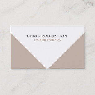 White Beige Modern Simple Plain Business Card