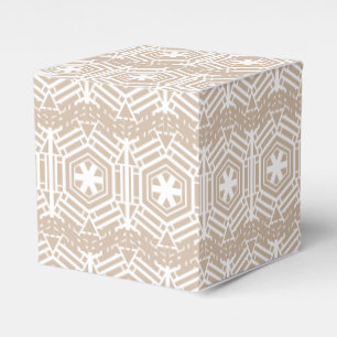 White beige tan pattern Christmas Holidays gift Favor Boxes