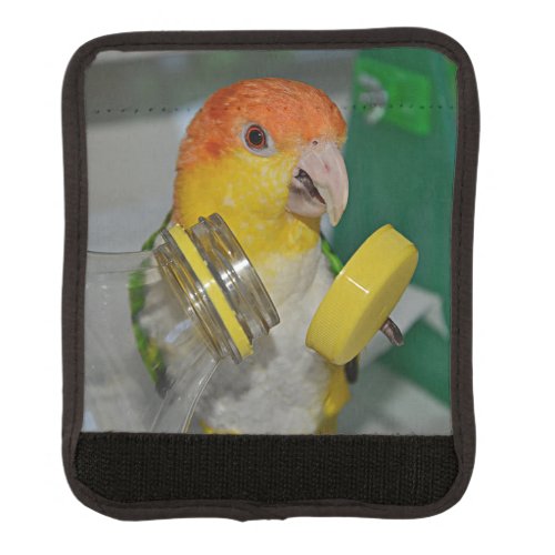 White Bellied Caique Parrot Playing Luggage Handle Wrap