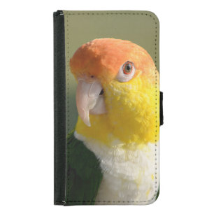 White Bellied Caique Parrot Wallet Phone Case For Samsung Galaxy S5