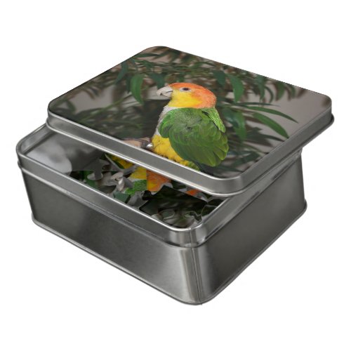 White Bellied Caique Parrot with Bamboo Tree Jigsaw Puzzle