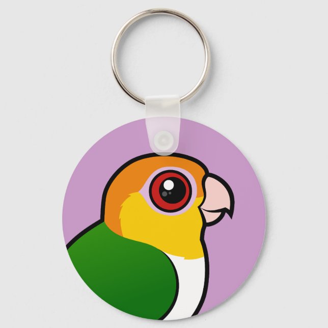 White-bellied Parrot Keychain (Front)