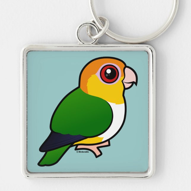 White-bellied Parrot Keychain (Front)