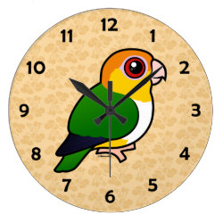 Birdorable White-bellied Parrot Large Round Wall Clock