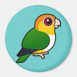 Birdorable White-bellied Parrot Round Magnet