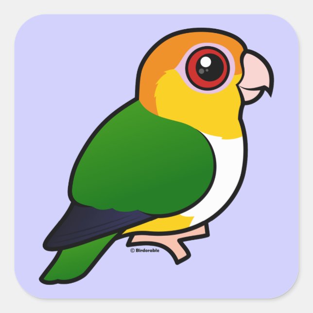 White-bellied Parrot Square Sticker (Front)