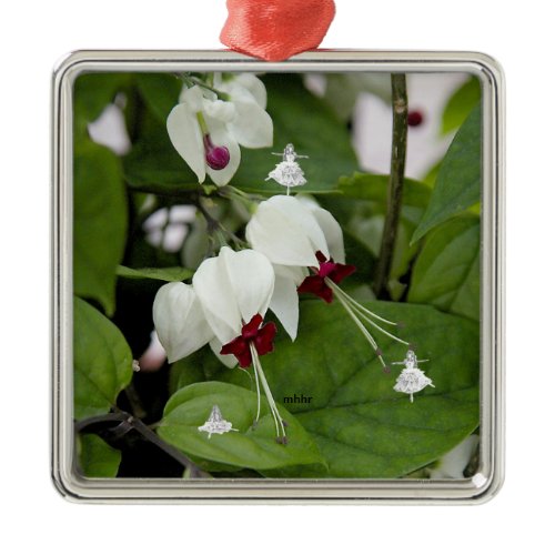 White Bells Shadow Fairy Metal Ornament