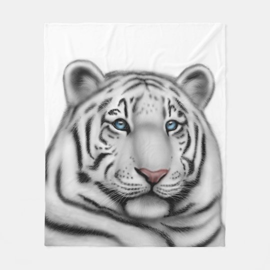 white tiger plush blanket