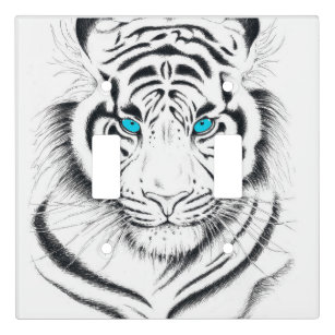 Stock Art Drawing of a White Bengal Tiger - inkart