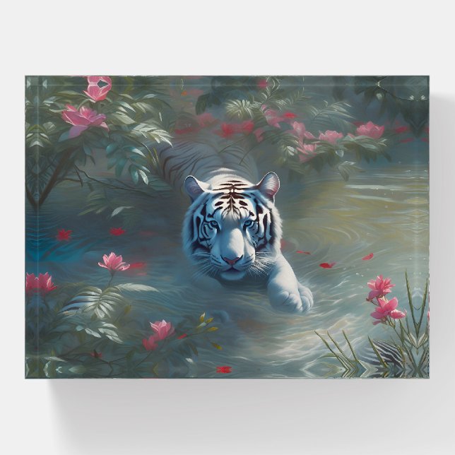 White Bengal Tiger Paperweight (Front)