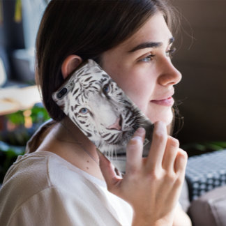 White Bengal Tiger Photography Add Name | Black iPhone 11 Case