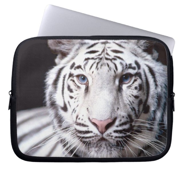 White Bengal Tiger Photography Laptop Sleeve (Front)