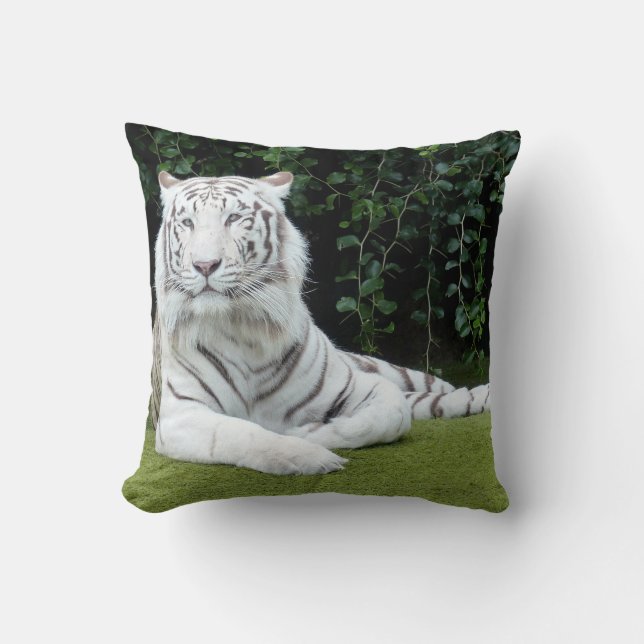 white bengal tiger throw pillow (Front)