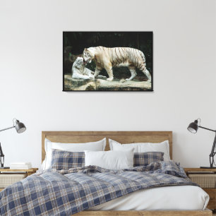 White Bengal Tiger Wrapped Canvas Print