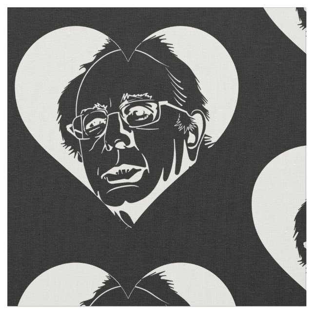 white bernie sanders heart fabric (Close Up)