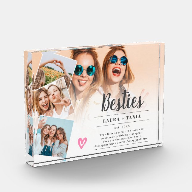 White best friends script 4 photos collage grid  (Left)