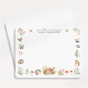 White BG, Woodland Nursery Stationery Note Card, Announcement