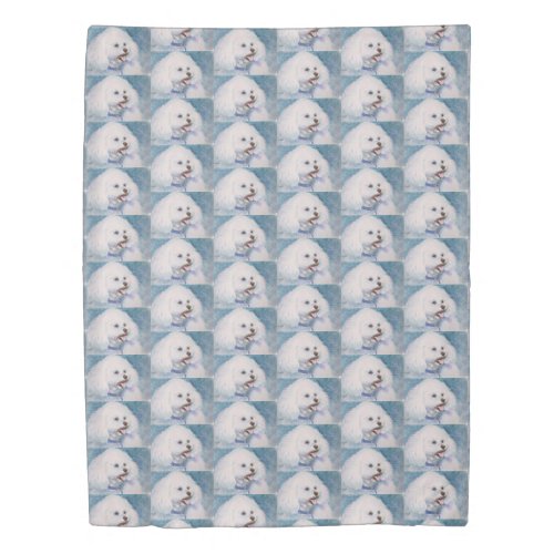 WHITE BICHON FRISE DUVET COVER