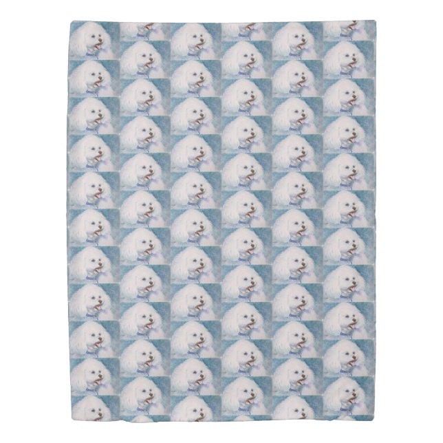 WHITE BICHON FRISE DUVET COVER (Front)