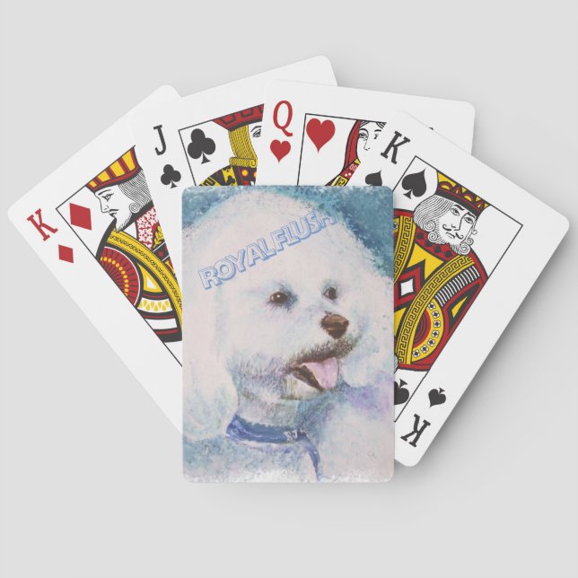 WHITE BICHON FRISE POKER CARDS (Back)