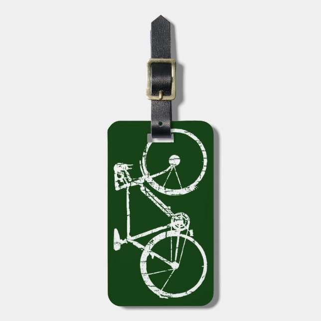 white bicycle luggage tag (Front Vertical)