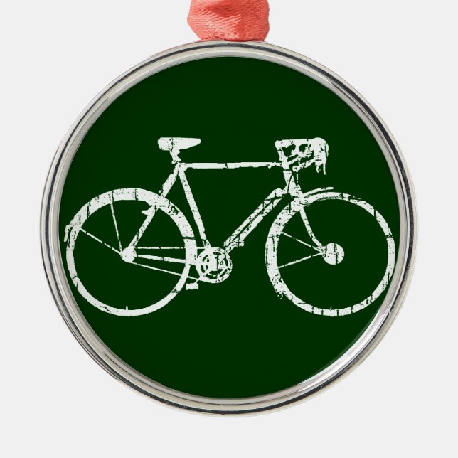 white bicycle metal ornament (Front)