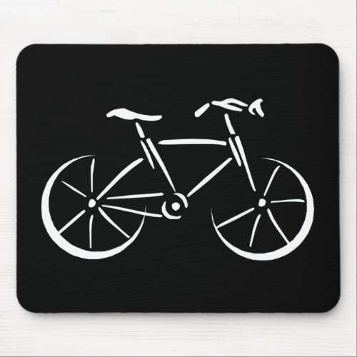 White Bicycle Mouse Pad