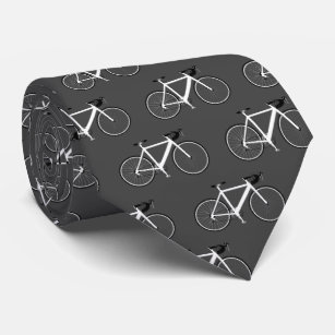 White Bicycle On Gray Neck Tie