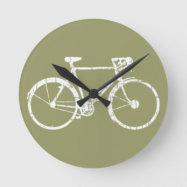 white bicycle round clock (Front)