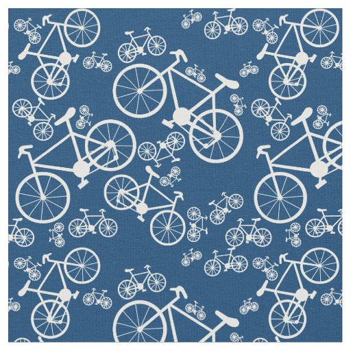 White Bicycles Fabric