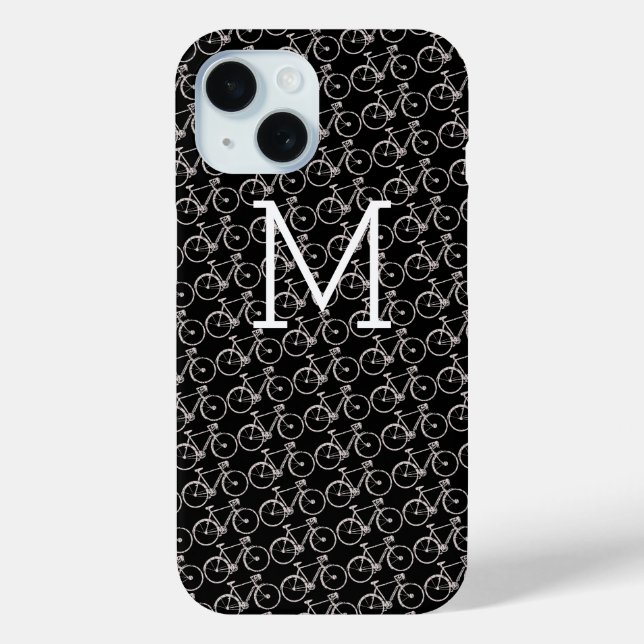 White Bicycles Monogrammed Case-Mate iPhone Case (Back)