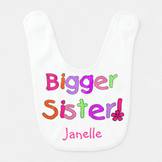 White Bigger Sister Bib