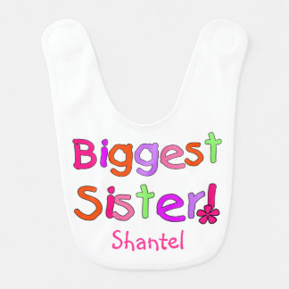 White Biggest Sister Bib